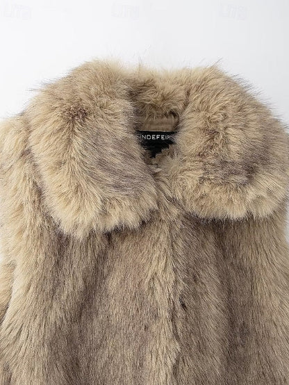 Comfortable Faux Women's Coat Fur Vest Furs Leathers FashionChic