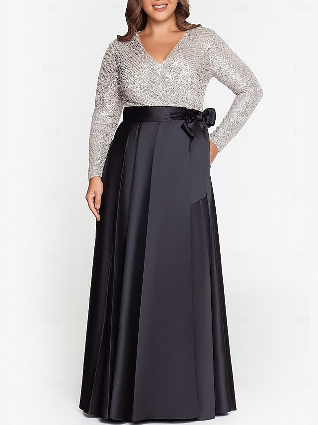 Evening Length Floor Formal Dress A-Line Elegant Long Gown FashionChic