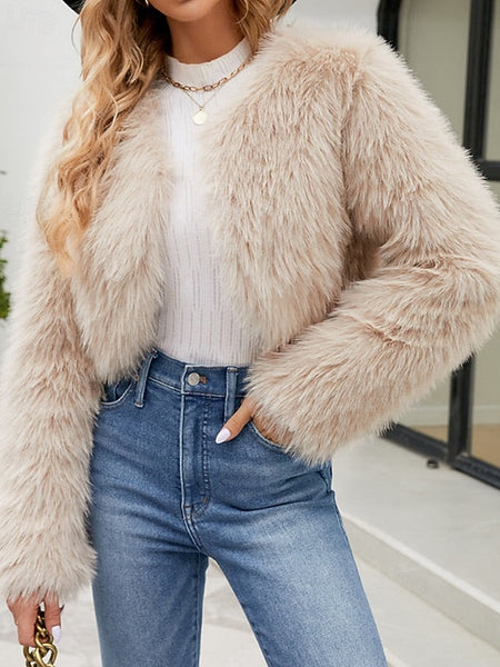 Women's Comfortable Coat Faux Winter Fur Furs Warm FashionChic
