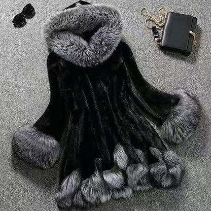 Fur Women's Faux Black Sherpa Long Jacket White Coat FashionChic