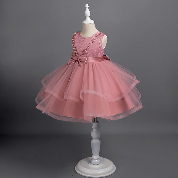 Party Color Girls' Solid Toddler Dress Sleeveless FashionChic