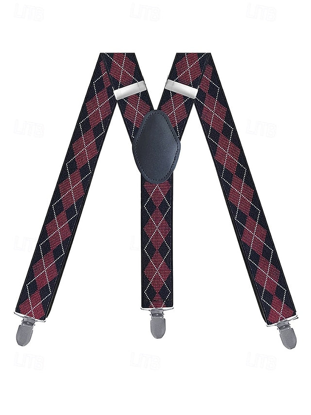 – Clip-On Pattern Men's Suspenders Classic Argyle FashionChic