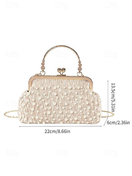 Beaded Elegant Pearl Clutch Bag – Evening Vintage Women's FashionChic