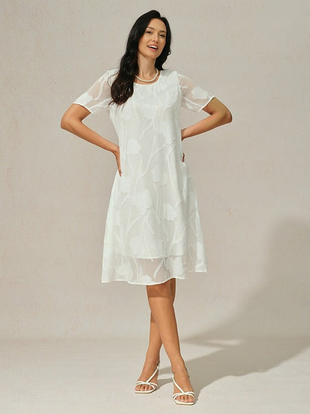 Women's Knee Length Dress Chiffon Dress Elegant Casual FashionChic