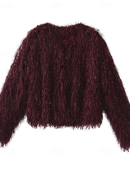 Coat Furs Women's Comfortable Leathers Fur Faux FashionChic