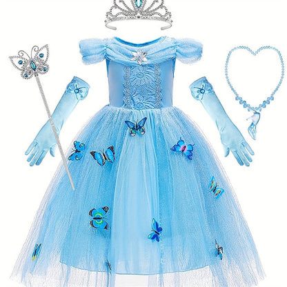 Party Tulle Flower Costume Theme Dress Frozen Elsa Girl Princess FashionChic