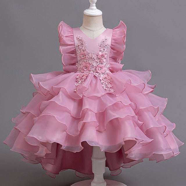 Dress Floral Asymmetrical Kids Girls' Party FashionChic