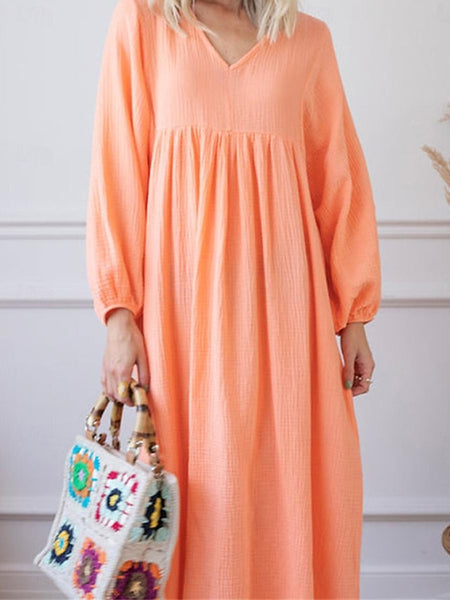 Women's Pink Orange Rose Red Summer Spring Maxi Dress Faux