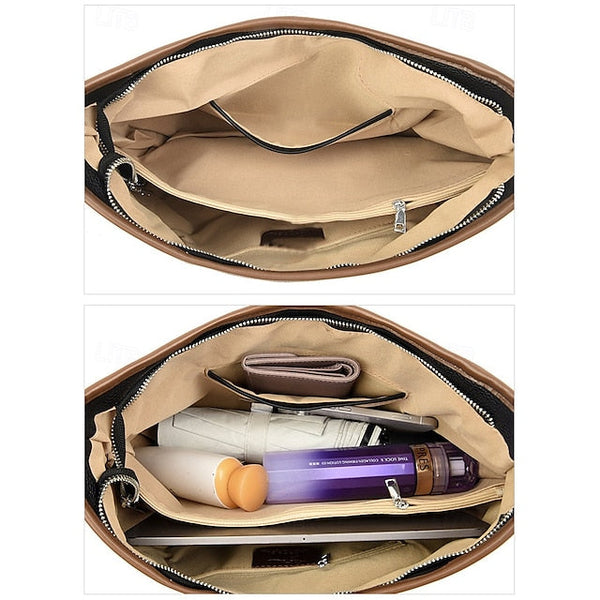 Bag Brown Hobo Leather Faux with Accents Green FashionChic