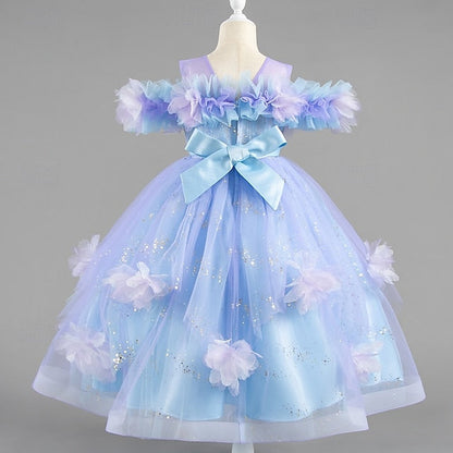 Special Girls' Flower Wedding Party Short Sleeve Dress Kids FashionChic