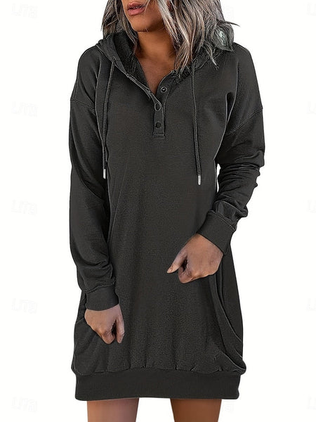 Women's Hoodie Dress Mini Dress Shift Dress Casual Daily FashionChic