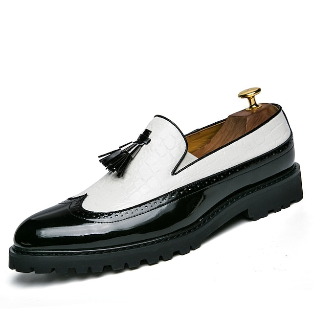 - Red Pattern and Loafers Crocodile Men's Stylish Black FashionChic