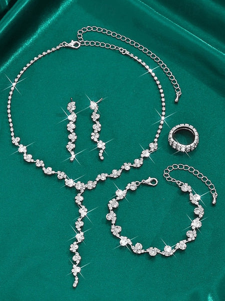 – Jewelry Gold Elegant Rhinestone Set Necklace FashionChic