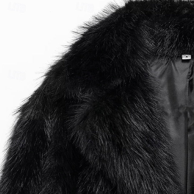 Comfortable Warm Women's Fur Pocket Coat Faux Furs FashionChic