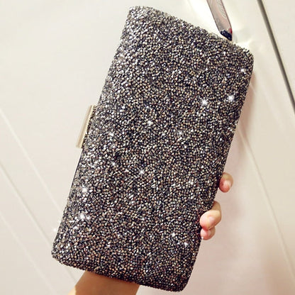 Silver Women's Glitter Clutch FashionChic