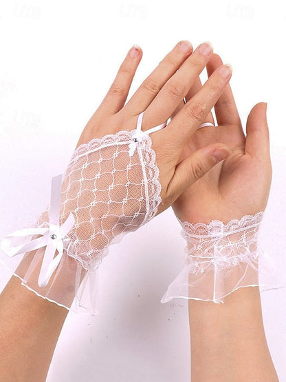 Fingerless Gloves – Lace Bridal Wedding Elegant White FashionChic