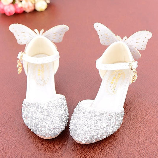 Sparkling Flats Girls' Ballet – Butterfly-Embellished FashionChic