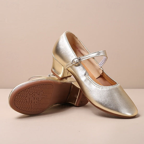 Dance Jane Low Women's Gold Mary with Shoes Heel Buckle FashionChic