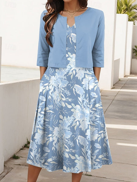 Women's Two Piece Dress Sets Midi Dress with Jacket Elegant FashionChic