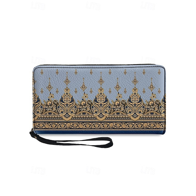 Wristlet – Floral Printed Bohemian Wallet Vintage Leather FashionChic