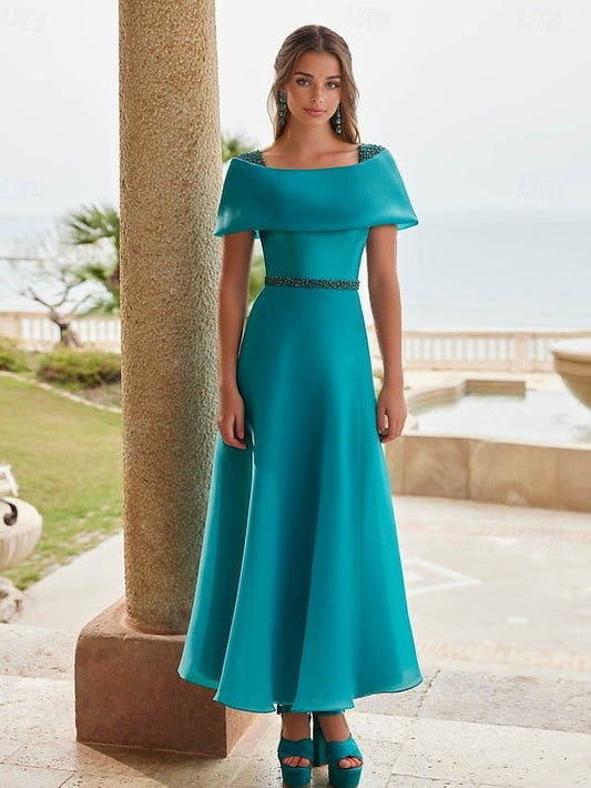 A-Line Ankle Wedding Gown Dress Elegant Length Formal Evening FashionChic
