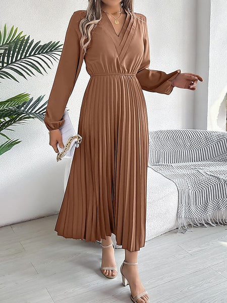 Women's Work Dress Satin A Line Dress Fashion Office Long