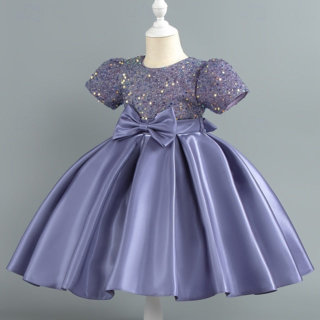 Party Sequin Dress Wedding Short Girls' Toddler Sleeve FashionChic