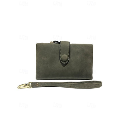 with Leather Women's Wrist Strap Faux Pink Wallet – FashionChic
