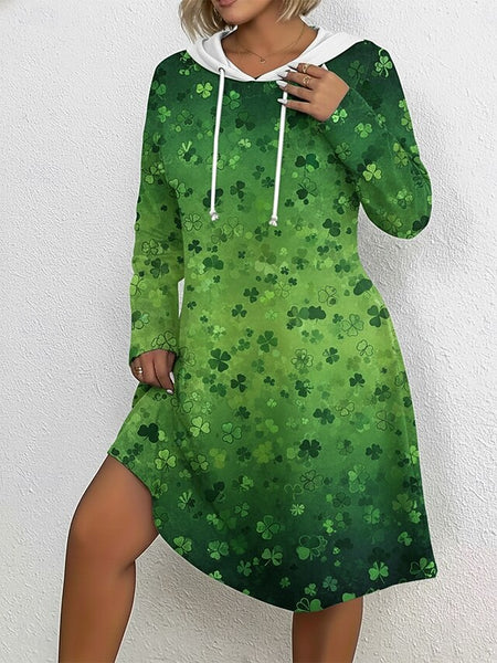 St. Patrick's Day Women's Mini Dress Hoodie Dress