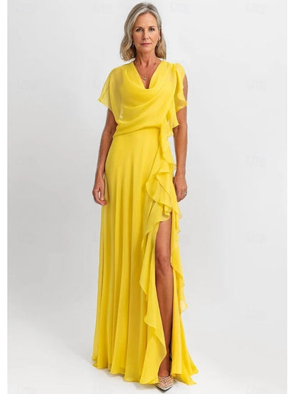 Elegant Dress of the Mother A-Line Vintage Ruffles Bride FashionChic