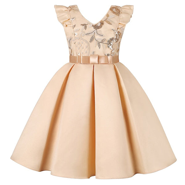 Dress Formal Sleeveless Solid Girls' Color Kids Party FashionChic