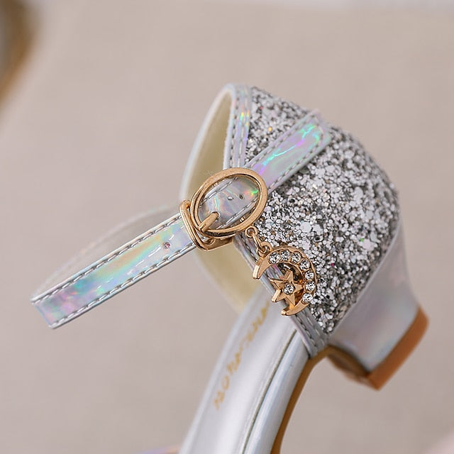 Little Princess Girls' Heels Glitters Party Rubber PU Shoes FashionChic