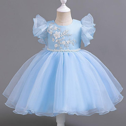 Sleeveless Wedding Floral Kids Sequin Girls' Dress Party FashionChic