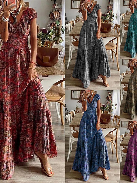Women's Long Dress Maxi Dress Casual Dress Print Dress FashionChic