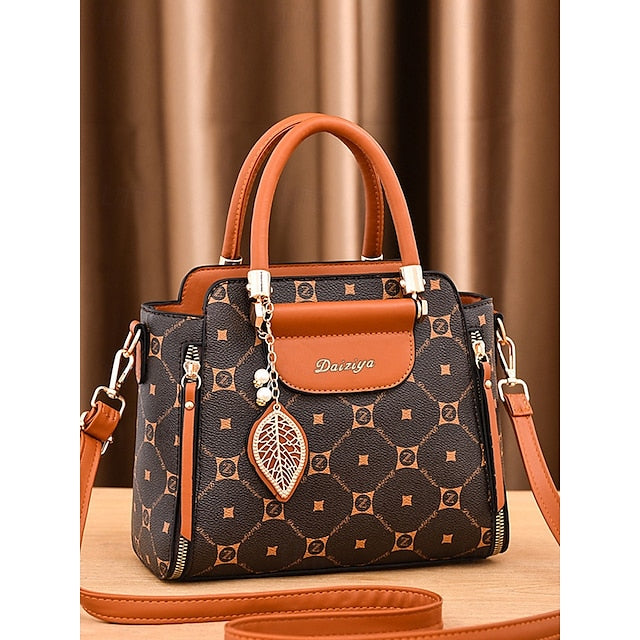 Women's Elegant Accents Leather Faux and Red Handbag with FashionChic