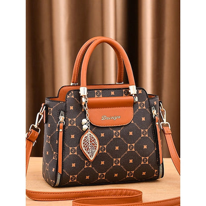 Women's Elegant Accents Leather Faux and Red Handbag with FashionChic