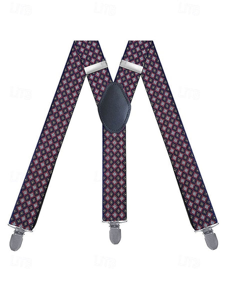 – Clip-On Pattern Men's Suspenders Classic Argyle FashionChic