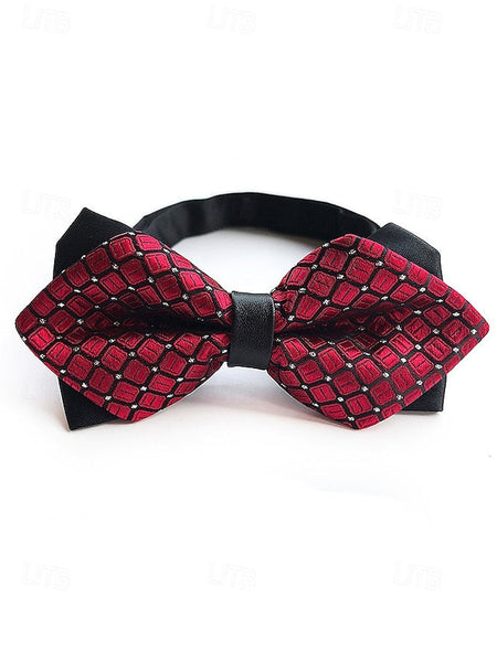Geometric Bow with Christmas Pattern Tie Men's FashionChic