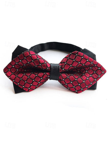 Geometric Bow with Christmas Pattern Tie Men's FashionChic