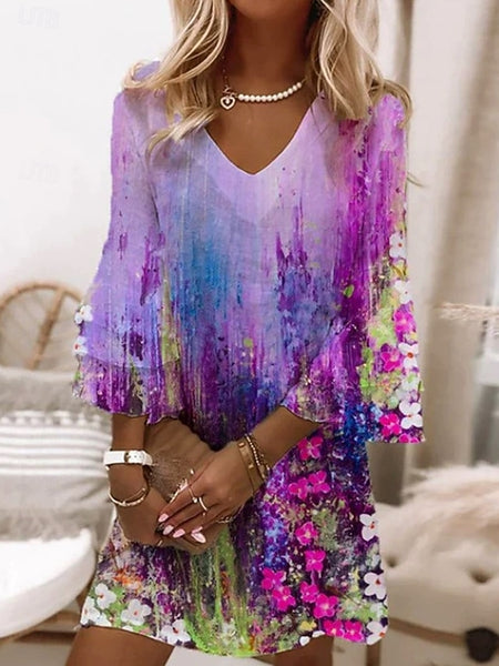 Women's Mini Dress Sundress A Line Dress Bohemia Vacation