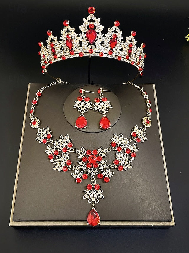 Rhinestone Set Elegant and – Women's Jewelry Tiara Silver FashionChic