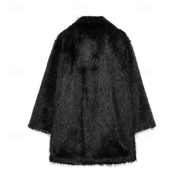 Comfortable Warm Women's Fur Pocket Coat Faux Furs FashionChic