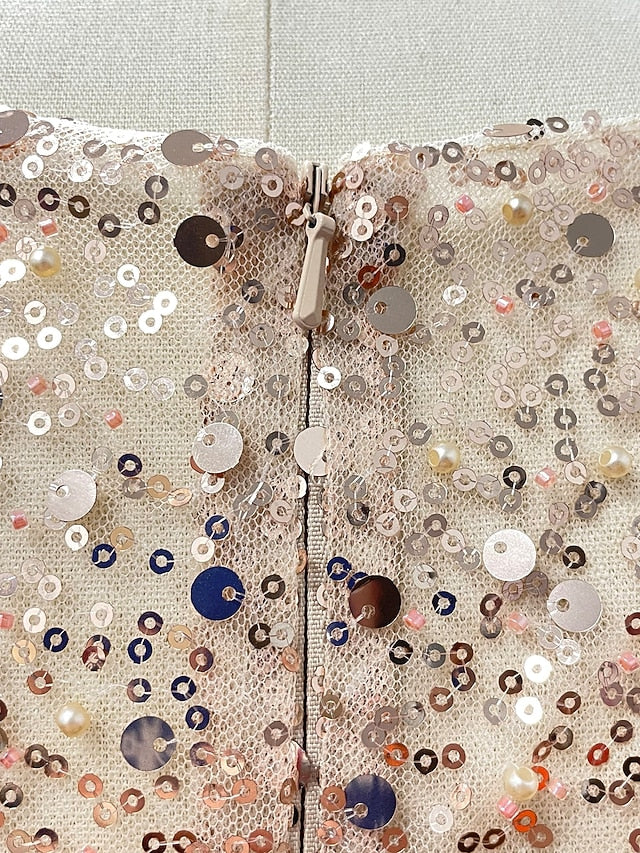 RuchedSatin Dress Sleeves Mermaid Gown Evening Sequin Long FashionChic