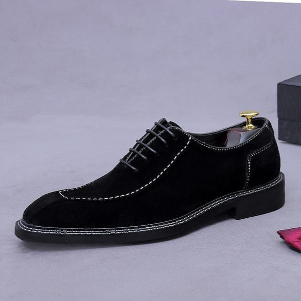 Derby Leather Genuine - Men's Suede Cowhide Classic Shoes FashionChic