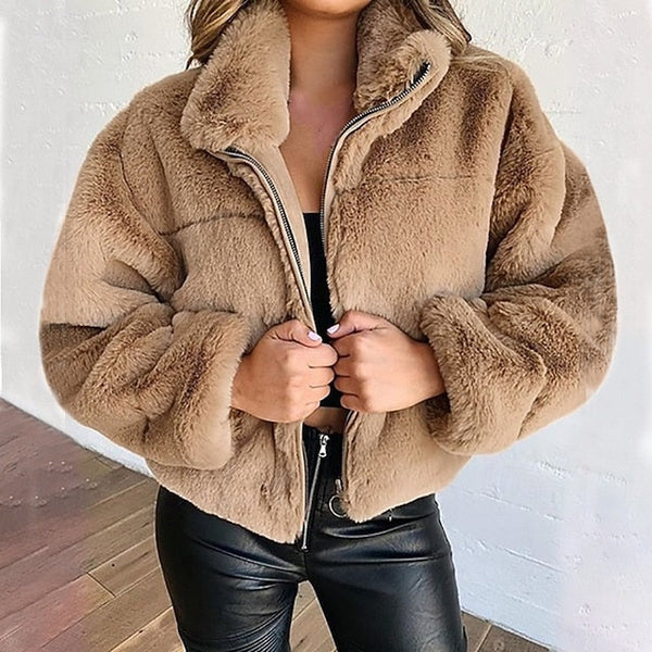 Coat Faux Fur Women's Winter Teddy Warm FashionChic