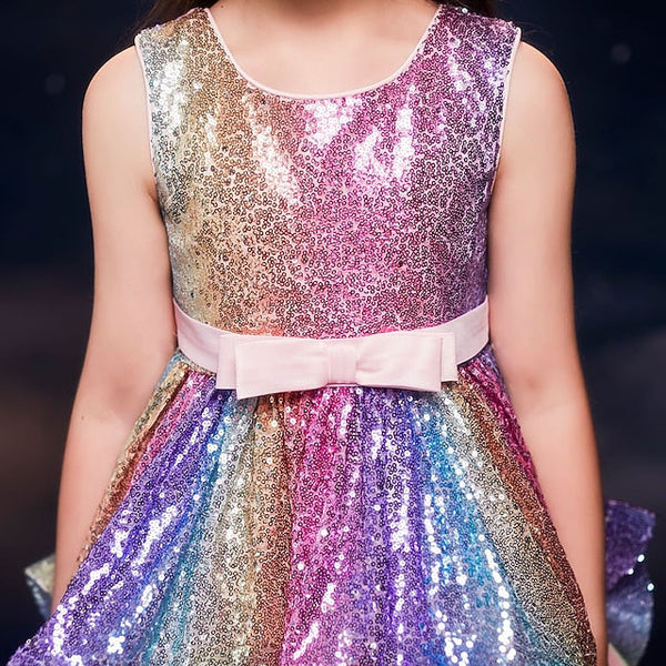Party Girls' Kids Sleeveless Sequin Dress Wedding colour FashionChic