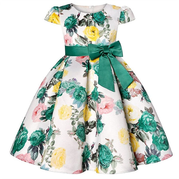 Kids Flower Dress Short Party Sleeve Floral Girls' FashionChic