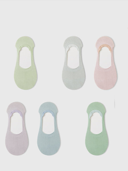 6 Pairs Women Casual Summer Solid Cotton Boat Socks CX022 JIEX