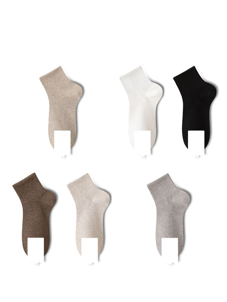 6 Pairs Women Casual Solid 100%Cotton Socks FD056 JIEX