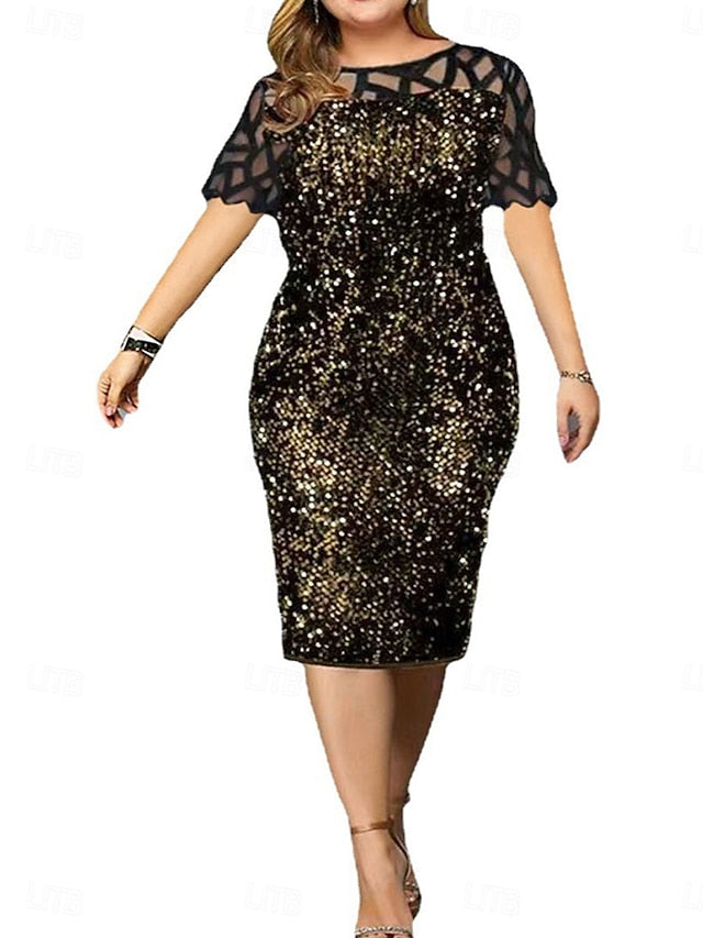 Tea the Bride Mother Length of Elegant Dress Neck Crew FashionChic